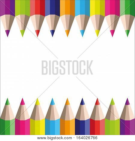 vector rainbow pencils on a white background