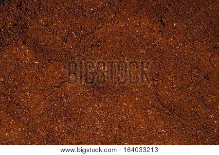 Ground coffee powder background cocoa powder background coffee scoop