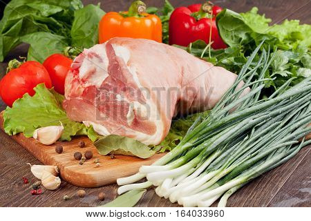 Shank of Pork with vegetables and harbs