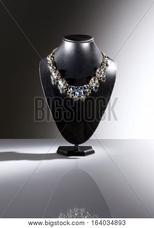 Jewelry diamond luxery display on a dark background.