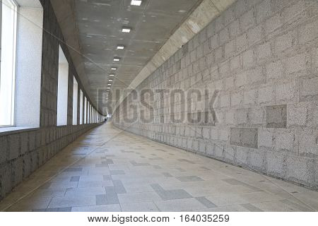 Long underground passway in Seoul South Korea