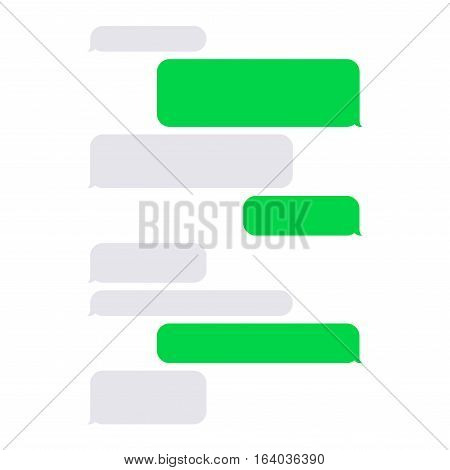 Short Message Service SMS Blank Bubbles Set. Vector illustration