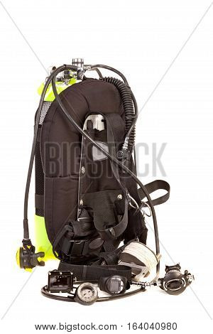 Diving equipment .Isolated on white  background .