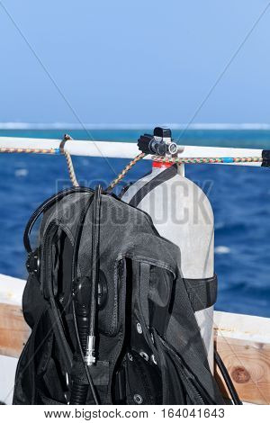 Diving equipment on board of the boat