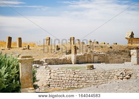 Dougga Roman Ruins. Unesco World Heritage Site in Tunisia.