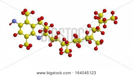 Molecular structure of beta Tocopherol. The compound belongs to group of E vitamins 3D rendering