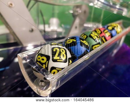 Lottery Balls During Extraction