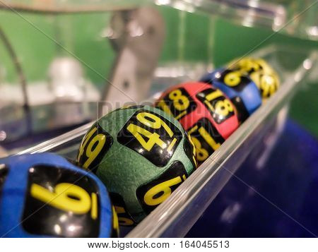 Lottery Balls During Extraction
