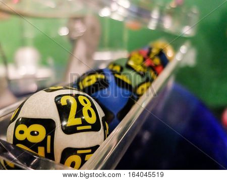 Lottery Balls During Extraction
