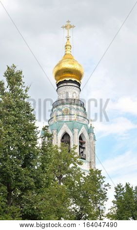 Bell tower of Sophia Cathedral - Orthodox church now a museum in Vologda Russia. Erected in 1568 - 1570 years on the orders of Ivan the Terrible.