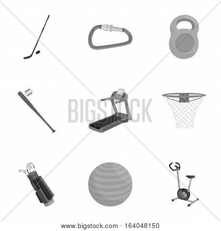 Sport and fitness set icons in monochrome style. Big collection of sport and fitness vector symbol stock