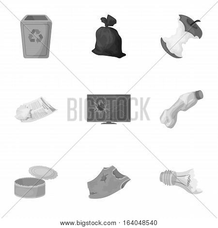 Trash and garbage set icons in monochrome design. Big collection of trash and garbage vector symbol stock illustration