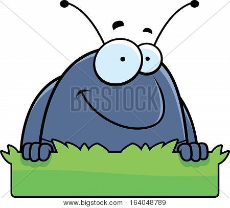 Cartoon Pill Bug Grass Sign