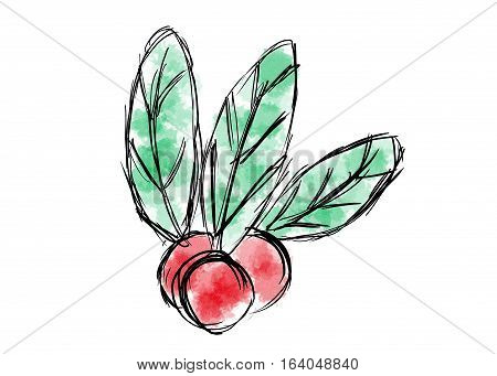 Hand drawn illustration watercolor of isolated radish on a white background.