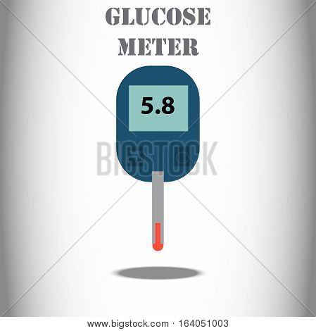 Very high quality original trendy vector flat illustration Blood test or glaucometer, glucose meter