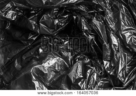 texture of crumpled cellophane black abstract polygon, geometric,