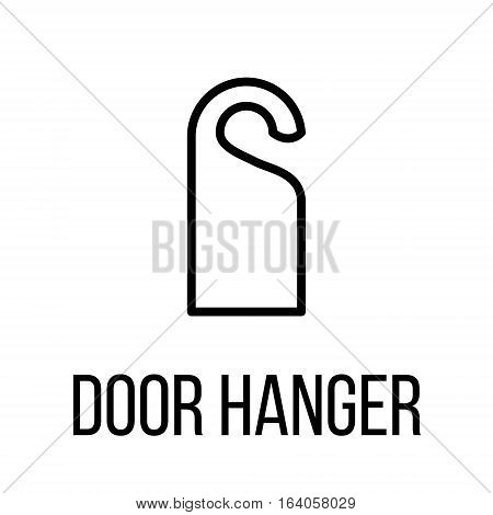 Door hanger icon or logo in modern line style. High quality black outline pictogram for web site design and mobile apps. Vector illustration on a white background.