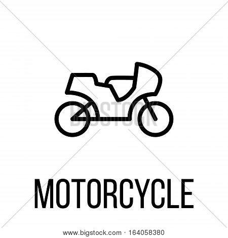 Motorcycle icon or logo in modern line style. High quality black outline pictogram for web site design and mobile apps. Vector illustration on a white background.