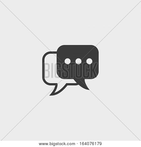 Messege icon in a flat design in black color. Vector illustration eps10