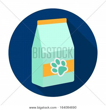 Pet food icon in flat design isolated on white background. Veterinary clinic symbol stock vector illustration.