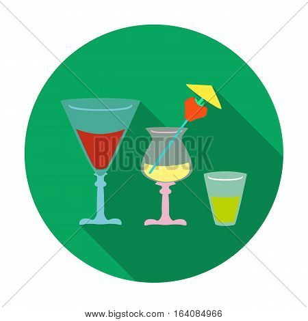 Cocktails icon in flat design isolated on white background. Pub symbol stock vector illustration.