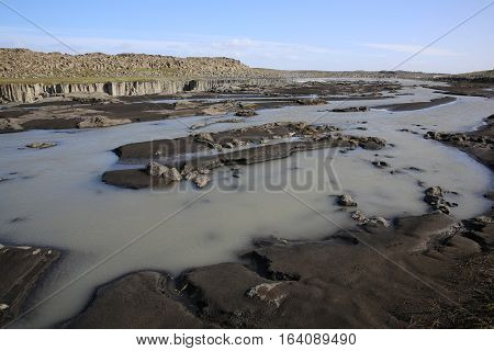 The Way to the Selfoss Waterfall. Iceland