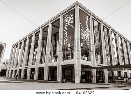 New York November 23 2016: The David Geffen Hall in Lincoln Center.
