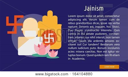 Jainism Conceptual Banner | Great flat illustration concept icon and use for Religious, event, holiday, celebrate and much more.