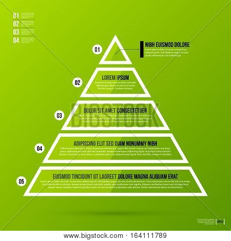 Pyramid Chart Template On Fresh Green Background. Vector Eps-10.