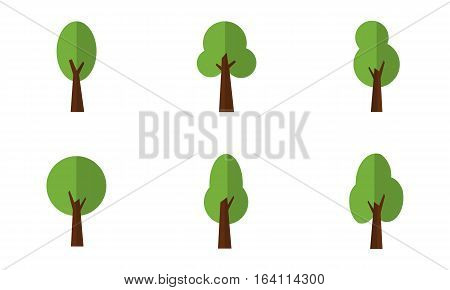 Vector flat of tree set collection stock
