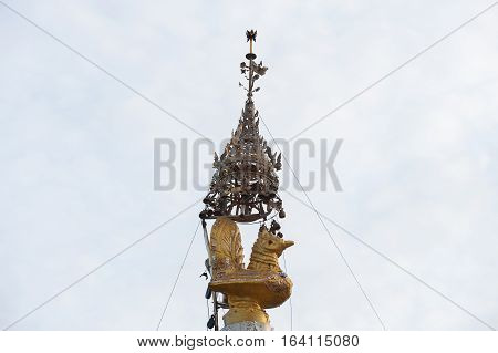 Replica of Phra That In Kwaen (Golden Rock) Phuket Thailand.