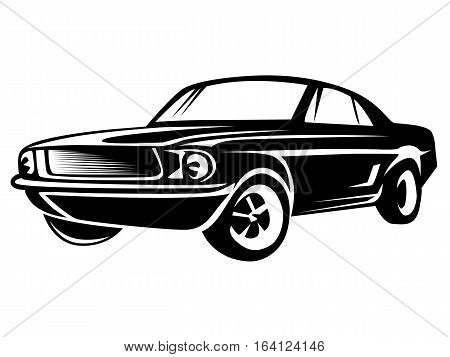 Muscle Car Isolated On White