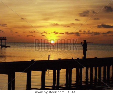 Zonsondergang Man