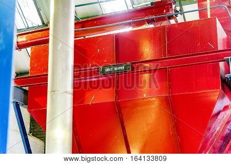 BLACFORD PERTHSHIRE SCOTLAND UK September 16 2016 Machinery of Tullibardine whiskey distillery in the highlands of scotland