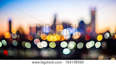 out of focus blury bokeh city skyline lights