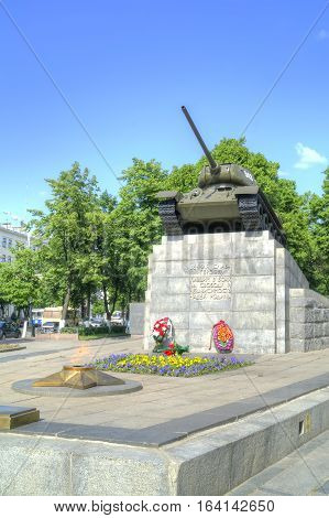 ORYOL RUSSIA - May 15.2012: Monument to the tankers World Square in memory of the liberation of city