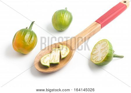 African Eggplant. Brazilian Jilo isolated on white background