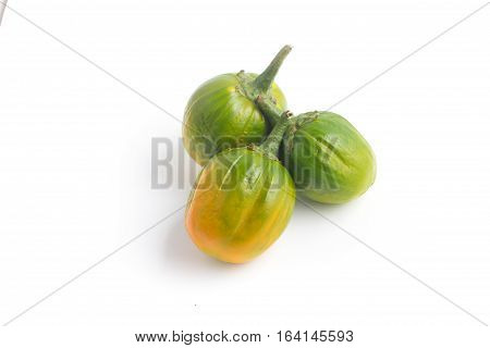 African Eggplant. Brazilian Jilo isolated on white background