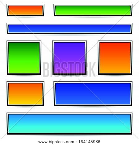 Set Of Banner / Button / Plaque Backgrounds With Frames