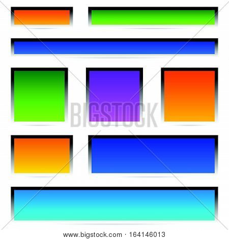 Set Of Banner / Button / Plaque Backgrounds With Frames