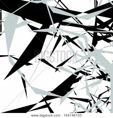 Geometric Edgy Rough Pattern. Abstract Black And White Art.