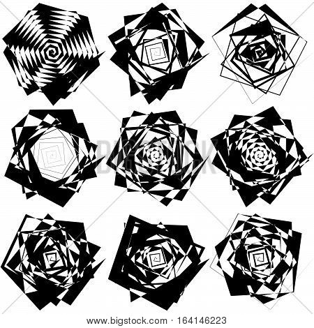 Geometric Edgy Rough Pattern. Abstract Black And White Art.