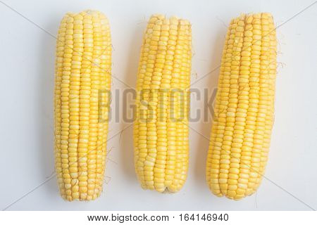 Corn Cob. Milho Verde on white background