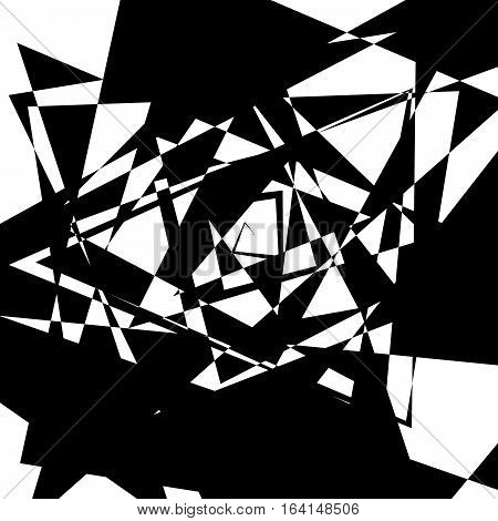 Geometric Edgy Rough Pattern. Abstract Black And White Art.