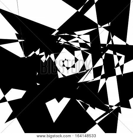 Geometric Edgy Rough Pattern. Abstract Black And White Art.