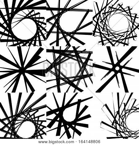 Geometric Edgy Rough Pattern. Abstract Black And White Art.