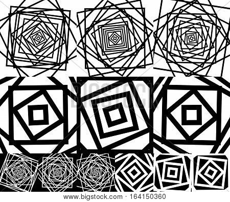 Geometric Edgy Rough Pattern. Abstract Black And White Art.