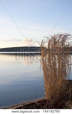 Sunset at a lake near Skanderborg Denmark
