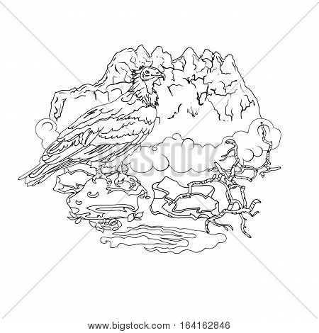 Black and white illustration printmaking for painting in color or tattoo vintage engraving for color