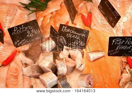 La Flotte France - september 27 2016 : fish shop at market